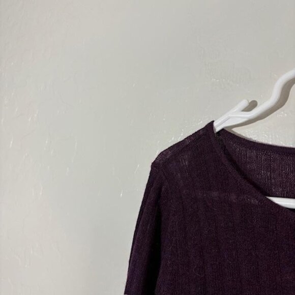 Eileen Fisher Sweater Womens Medium Purple Tencel Merino Wool Alpaca Knit - Picture 2 of 7